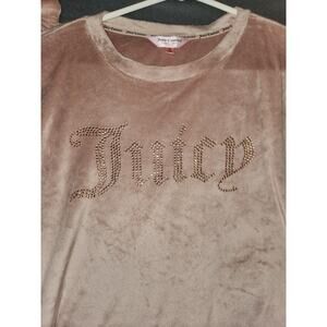 Juicy Couture BLING Soft Velour Tracksuit Top &‎ Bottoms Rose Pink Size Small